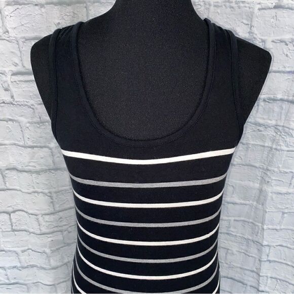 Forever 21 tank top stripe dress black white & grey sz large - Picture 2 of 9
